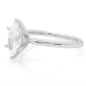 Marquise style diamond engagement ring - 3/8 carat, 14k white gold, size 5.5